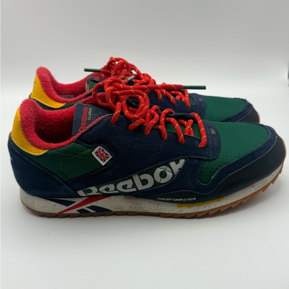 Reebok Classic Leather Ripple MU – Green/Navy/Red – Size 6 (Junior) – With Box
